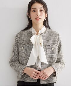 THE SHOP TK / ザ ショップ ティーケー ノーカラージャケット | ツイードノーカラージャケット