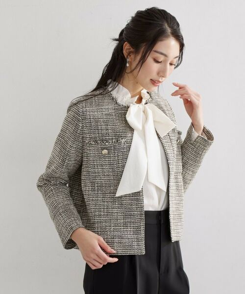 THE SHOP TK / ザ ショップ ティーケー ノーカラージャケット | ツイードノーカラージャケット | 詳細10