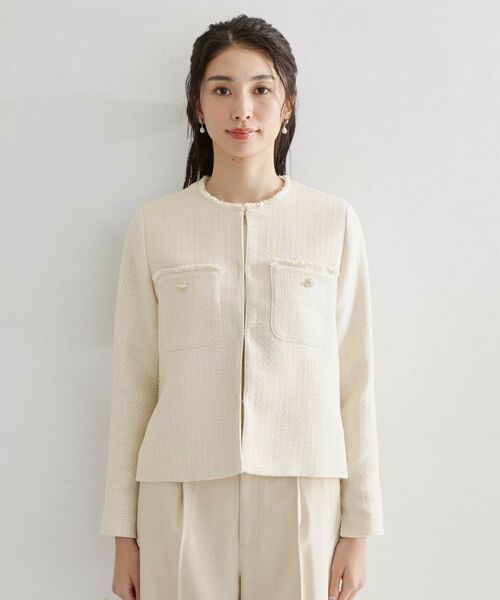 THE SHOP TK / ザ ショップ ティーケー ノーカラージャケット | ツイードノーカラージャケット | 詳細13