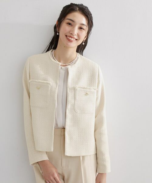 THE SHOP TK / ザ ショップ ティーケー ノーカラージャケット | ツイードノーカラージャケット | 詳細2