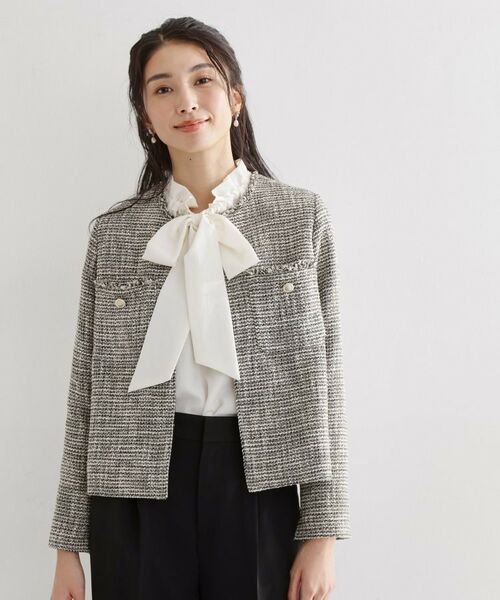 THE SHOP TK / ザ ショップ ティーケー ノーカラージャケット | ツイードノーカラージャケット | 詳細9