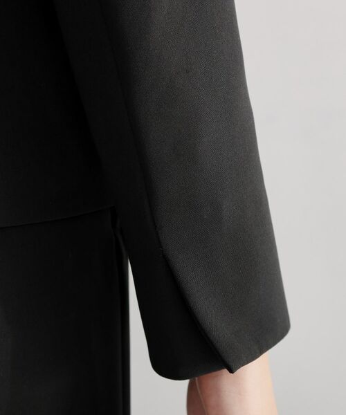 THE SHOP TK / ザ ショップ ティーケー ノーカラージャケット | 【セットアップ可/洗濯機可/イージーケア/防汚加工】ダブルクロス ノーカラージャケット | 詳細18