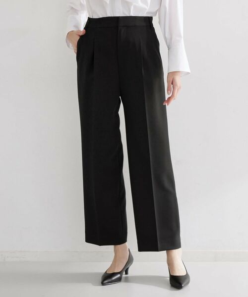 THE SHOP TK / ザ ショップ ティーケー パンツ | 【通勤・セレモニー】ダブルクロスワイドパンツ/セットアップ可 | 詳細1