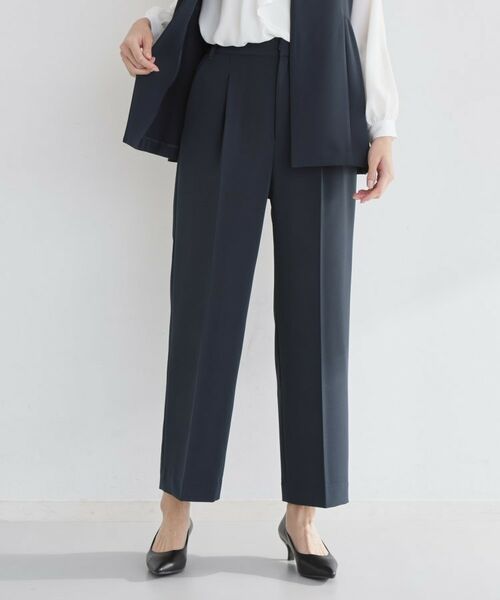 THE SHOP TK / ザ ショップ ティーケー パンツ | 【通勤・セレモニー】ダブルクロスワイドパンツ/セットアップ可 | 詳細10
