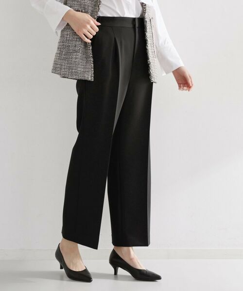 THE SHOP TK / ザ ショップ ティーケー パンツ | 【通勤・セレモニー】ダブルクロスワイドパンツ/セットアップ可 | 詳細2