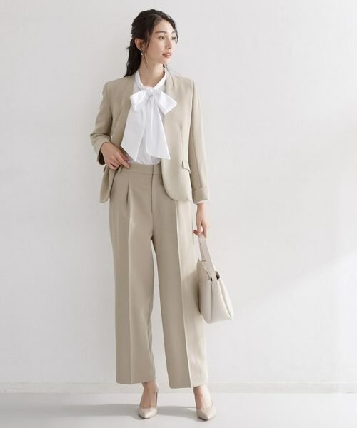 THE SHOP TK / ザ ショップ ティーケー パンツ | 【通勤・セレモニー】ダブルクロスワイドパンツ/セットアップ可 | 詳細7