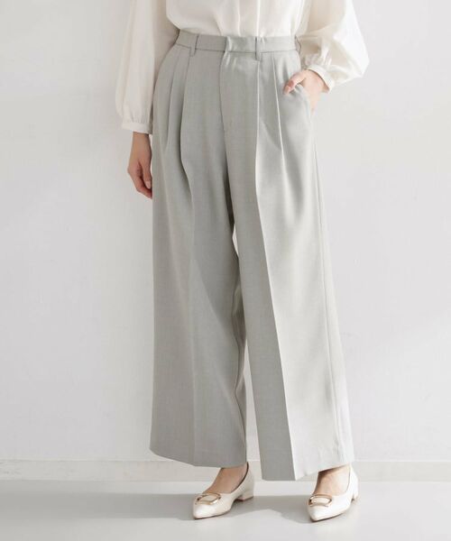 THE SHOP TK / ザ ショップ ティーケー パンツ | 【通勤・セレモニー】CAVIAN 2タックワイドパンツ/セットアップ可 | 詳細1