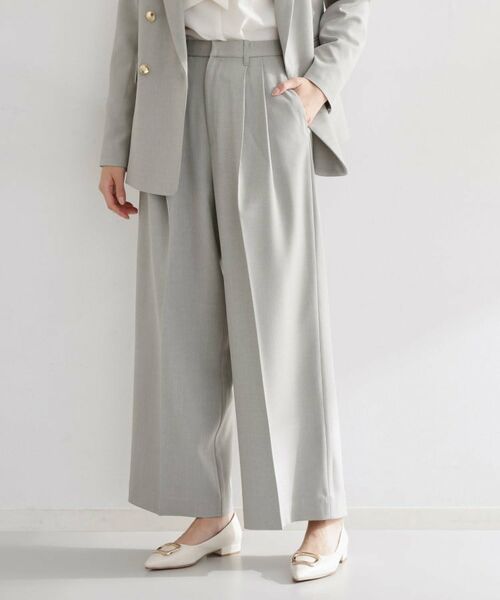 THE SHOP TK / ザ ショップ ティーケー パンツ | 【通勤・セレモニー】CAVIAN 2タックワイドパンツ/セットアップ可 | 詳細2