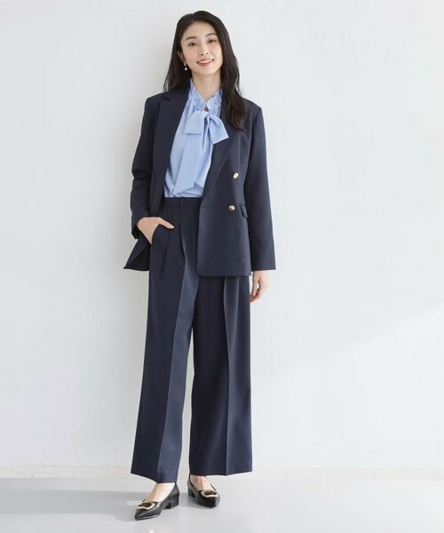 THE SHOP TK / ザ ショップ ティーケー パンツ | 【通勤・セレモニー】CAVIAN 2タックワイドパンツ/セットアップ可 | 詳細7