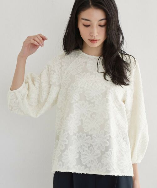 THE SHOP TK / ザ ショップ ティーケー シャツ・ブラウス | 【フォーマルにもカジュアルにも】花柄ジャカードブラウス | 詳細1