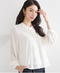 THE SHOP TK / ザ ショップ ティーケー シャツ・ブラウス | バー付きラッフルタイブラウス