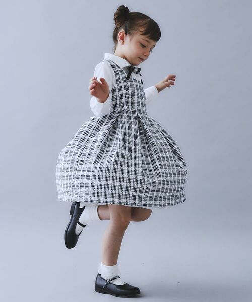 THE SHOP TK / ザ ショップ ティーケー ミニ丈・ひざ丈ワンピース | 【120-130/3点セット】ジャケット＆チェックワンピース/入園・卒園・入学 | 詳細10