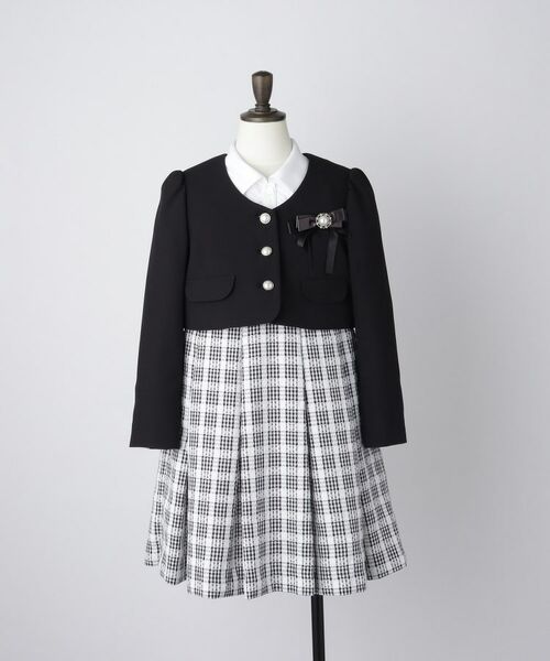 THE SHOP TK / ザ ショップ ティーケー ミニ丈・ひざ丈ワンピース | 【120-130/3点セット】ジャケット＆チェックワンピース/入園・卒園・入学 | 詳細12