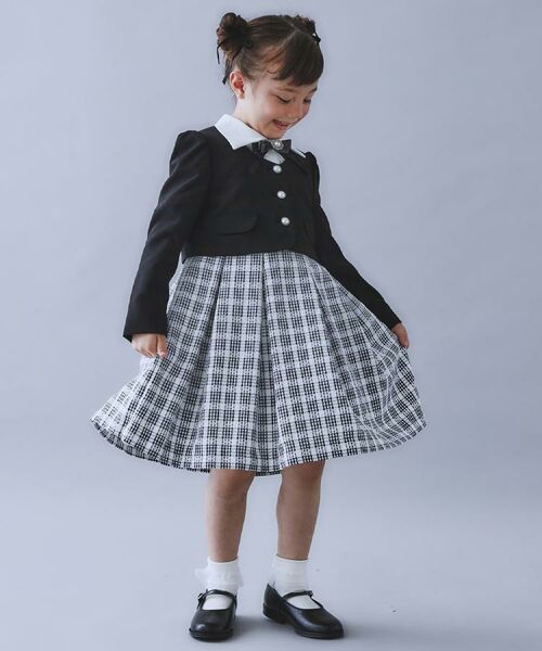 THE SHOP TK / ザ ショップ ティーケー ミニ丈・ひざ丈ワンピース | 【120-130/3点セット】ジャケット＆チェックワンピース/入園・卒園・入学 | 詳細2