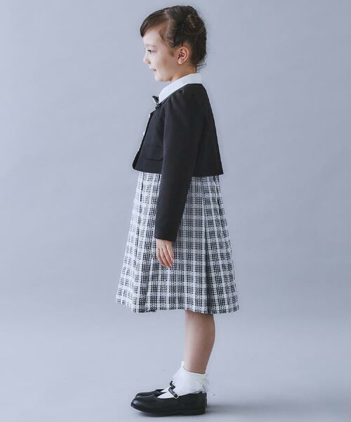 THE SHOP TK / ザ ショップ ティーケー ミニ丈・ひざ丈ワンピース | 【120-130/3点セット】ジャケット＆チェックワンピース/入園・卒園・入学 | 詳細3