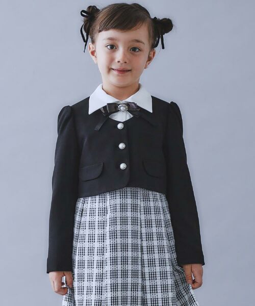 THE SHOP TK / ザ ショップ ティーケー ミニ丈・ひざ丈ワンピース | 【120-130/3点セット】ジャケット＆チェックワンピース/入園・卒園・入学 | 詳細6