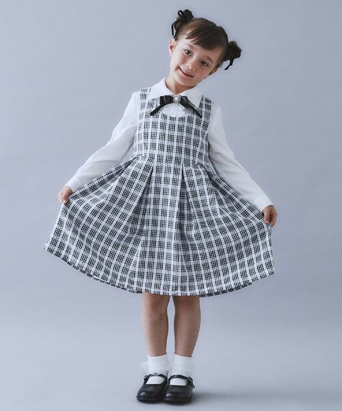 THE SHOP TK / ザ ショップ ティーケー ミニ丈・ひざ丈ワンピース | 【120-130/3点セット】ジャケット＆チェックワンピース/入園・卒園・入学 | 詳細7