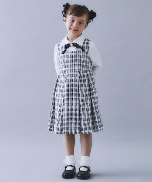 THE SHOP TK / ザ ショップ ティーケー ミニ丈・ひざ丈ワンピース | 【120-130/3点セット】ジャケット＆チェックワンピース/入園・卒園・入学 | 詳細9