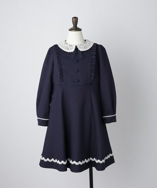 THE SHOP TK / ザ ショップ ティーケー ミニ丈・ひざ丈ワンピース | 【120-130】ネイビーフォーマルワンピース/入園・卒園・入学 | 詳細7
