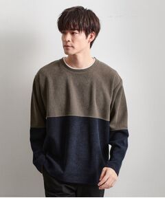 THE SHOP TK / ザ ショップ ティーケー カットソー | バイカラー モール風長袖Tシャツ