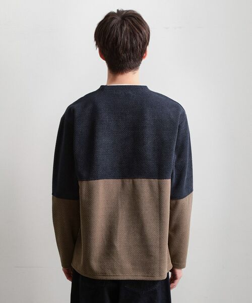 THE SHOP TK / ザ ショップ ティーケー カットソー | バイカラー モール風長袖Tシャツ | 詳細15