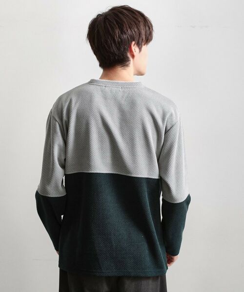THE SHOP TK / ザ ショップ ティーケー カットソー | バイカラー モール風長袖Tシャツ | 詳細2