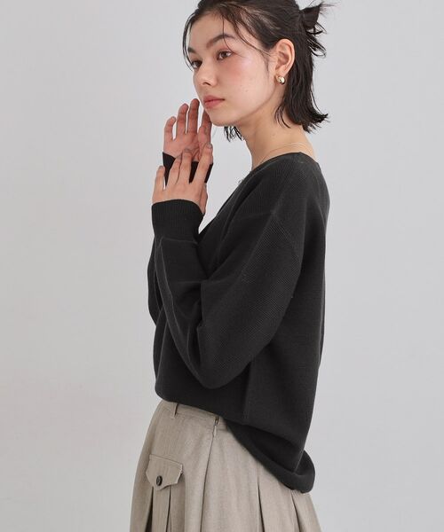 THE SHOP TK / ザ ショップ ティーケー ニット・セーター | 【S-XLサイズ/選べる6色】どこから見ても美しい ガーターニット/蓄熱/洗濯機OK | 詳細2