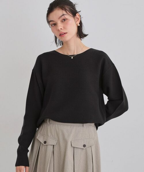 THE SHOP TK / ザ ショップ ティーケー ニット・セーター | 【S-XLサイズ/選べる6色】どこから見ても美しい ガーターニット/蓄熱/洗濯機OK（スミクロ(018)）