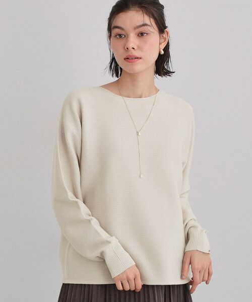 THE SHOP TK / ザ ショップ ティーケー ニット・セーター | 【S-XLサイズ/選べる6色】どこから見ても美しい ガーターニット/蓄熱/洗濯機OK（グレージュ(050)）