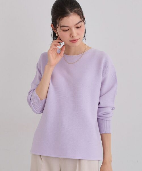 THE SHOP TK / ザ ショップ ティーケー ニット・セーター | 【S-XLサイズ/選べる6色】どこから見ても美しい ガーターニット/蓄熱/洗濯機OK（ラベンダー(080)）