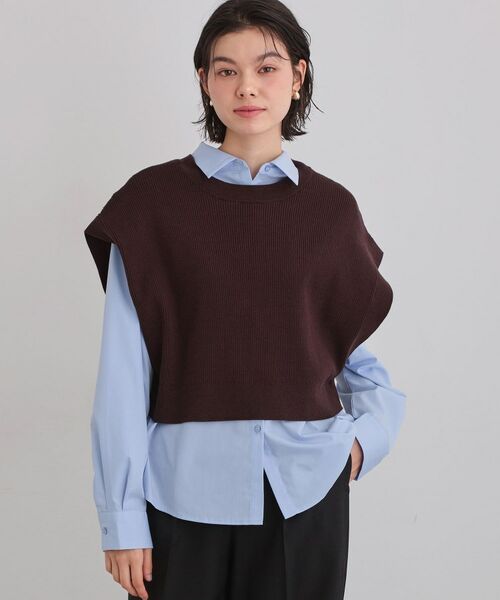 THE SHOP TK / ザ ショップ ティーケー その他トップス | ニットベスト＆シャツセット（ブラウン(043)）