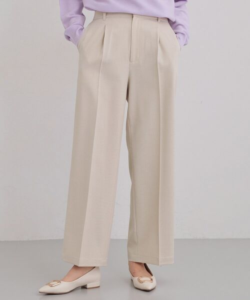 THE SHOP TK / ザ ショップ ティーケー パンツ | CAVIAN ベーシックワイドパンツ/セットアップ可（ライトベージュ(051)）