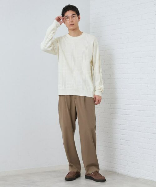 THE SHOP TK / ザ ショップ ティーケー ニット・セーター | 【優しい肌触り】カシミヤタッチ チェックニット 洗濯機OK | 詳細3