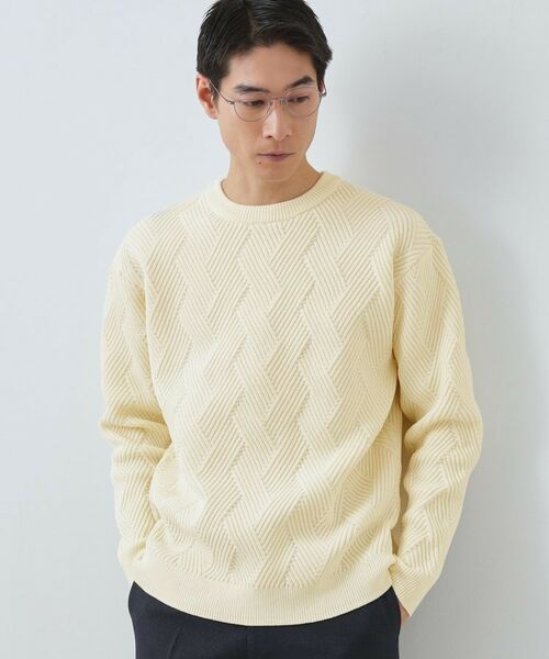 THE SHOP TK / ザ ショップ ティーケー ニット・セーター | 【チクチクしない／軽量】ミックスヤーンニット（オフホワイト(003)）