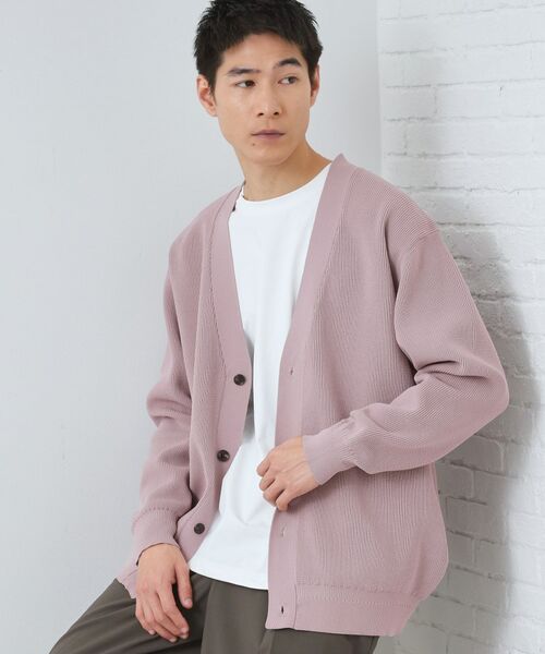 THE SHOP TK / ザ ショップ ティーケー カーディガン・ボレロ | 【ドライタッチ／軽量】ニットカーディガン（ピンク(071)）