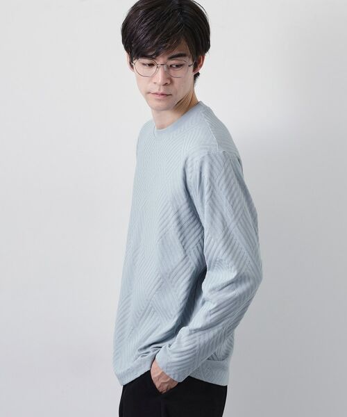 THE SHOP TK / ザ ショップ ティーケー カットソー | リンクスジャカード長袖Tシャツ | 詳細13