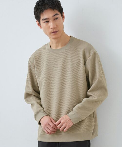 THE SHOP TK / ザ ショップ ティーケー スウェット | ふくれキルトスウェット(グレージュ(050))