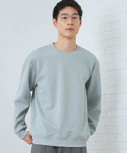 THE SHOP TK / ザ ショップ ティーケー スウェット | ふくれキルトスウェット(サックスブルー(090))