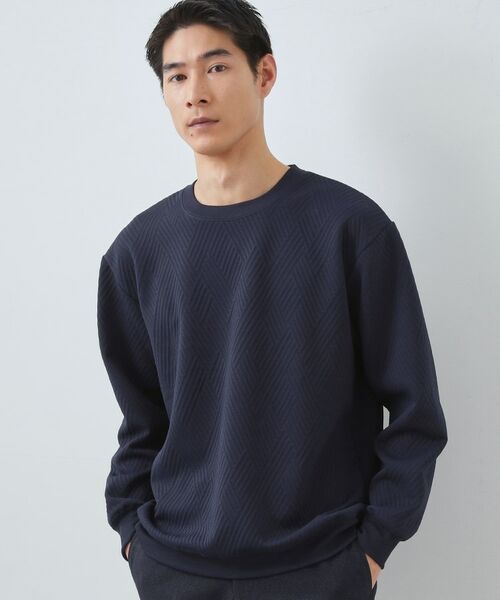 THE SHOP TK / ザ ショップ ティーケー スウェット | ふくれキルトスウェット(ネイビー(094))