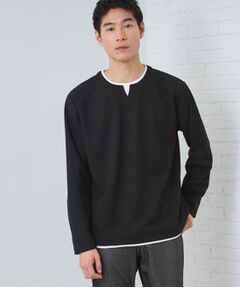 THE SHOP TK / ザ ショップ ティーケー Tシャツ | 【1枚で決まる！】キーネックフェイクレイヤード長袖Tシャツ