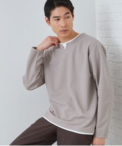 THE SHOP TK / ザ ショップ ティーケー Tシャツ | 【1枚で決まる！】キーネックフェイクレイヤード長袖Tシャツ