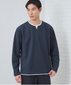THE SHOP TK / ザ ショップ ティーケー Tシャツ | 【1枚で決まる！】キーネックフェイクレイヤード長袖Tシャツ