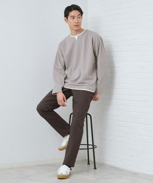 THE SHOP TK / ザ ショップ ティーケー Tシャツ | 【1枚で決まる！】キーネックフェイクレイヤード長袖Tシャツ | 詳細11