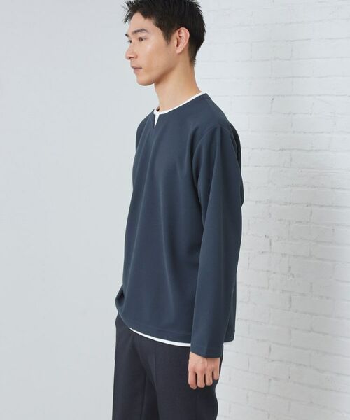 THE SHOP TK / ザ ショップ ティーケー Tシャツ | 【1枚で決まる！】キーネックフェイクレイヤード長袖Tシャツ | 詳細13