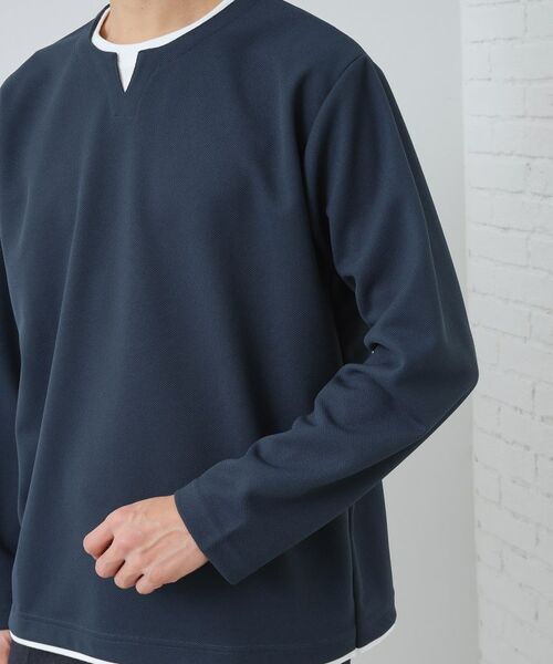 THE SHOP TK / ザ ショップ ティーケー Tシャツ | 【1枚で決まる！】キーネックフェイクレイヤード長袖Tシャツ | 詳細21