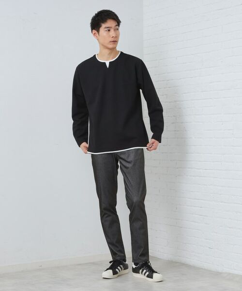 THE SHOP TK / ザ ショップ ティーケー Tシャツ | 【1枚で決まる！】キーネックフェイクレイヤード長袖Tシャツ | 詳細7