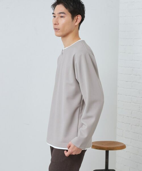 THE SHOP TK / ザ ショップ ティーケー Tシャツ | 【1枚で決まる！】キーネックフェイクレイヤード長袖Tシャツ | 詳細9