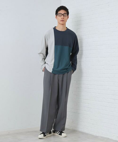 THE SHOP TK / ザ ショップ ティーケー Tシャツ | パネルブロッキング長袖Tシャツ | 詳細7