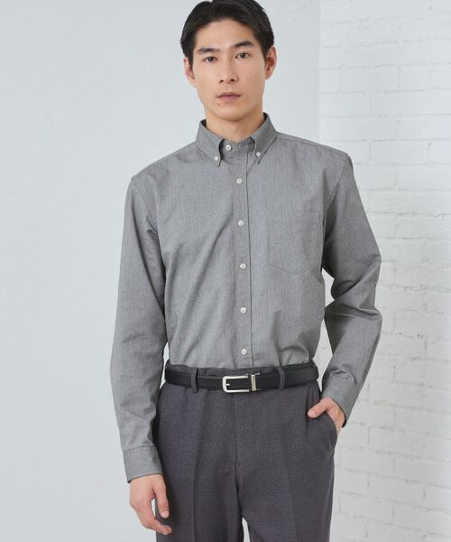 THE SHOP TK / ザ ショップ ティーケー シャツ・ブラウス | 【ON/OFF兼用】シャンブレー オックスシャツ 洗濯機OK / 吸水速乾 / 汗じみ防止(ライトグレー(011))