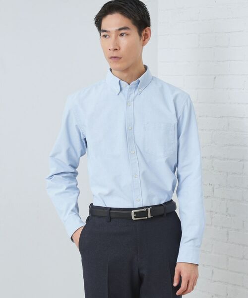 THE SHOP TK / ザ ショップ ティーケー シャツ・ブラウス | 【ON/OFF兼用】シャンブレー オックスシャツ 洗濯機OK / 吸水速乾 / 汗じみ防止(サックスブルー(090))